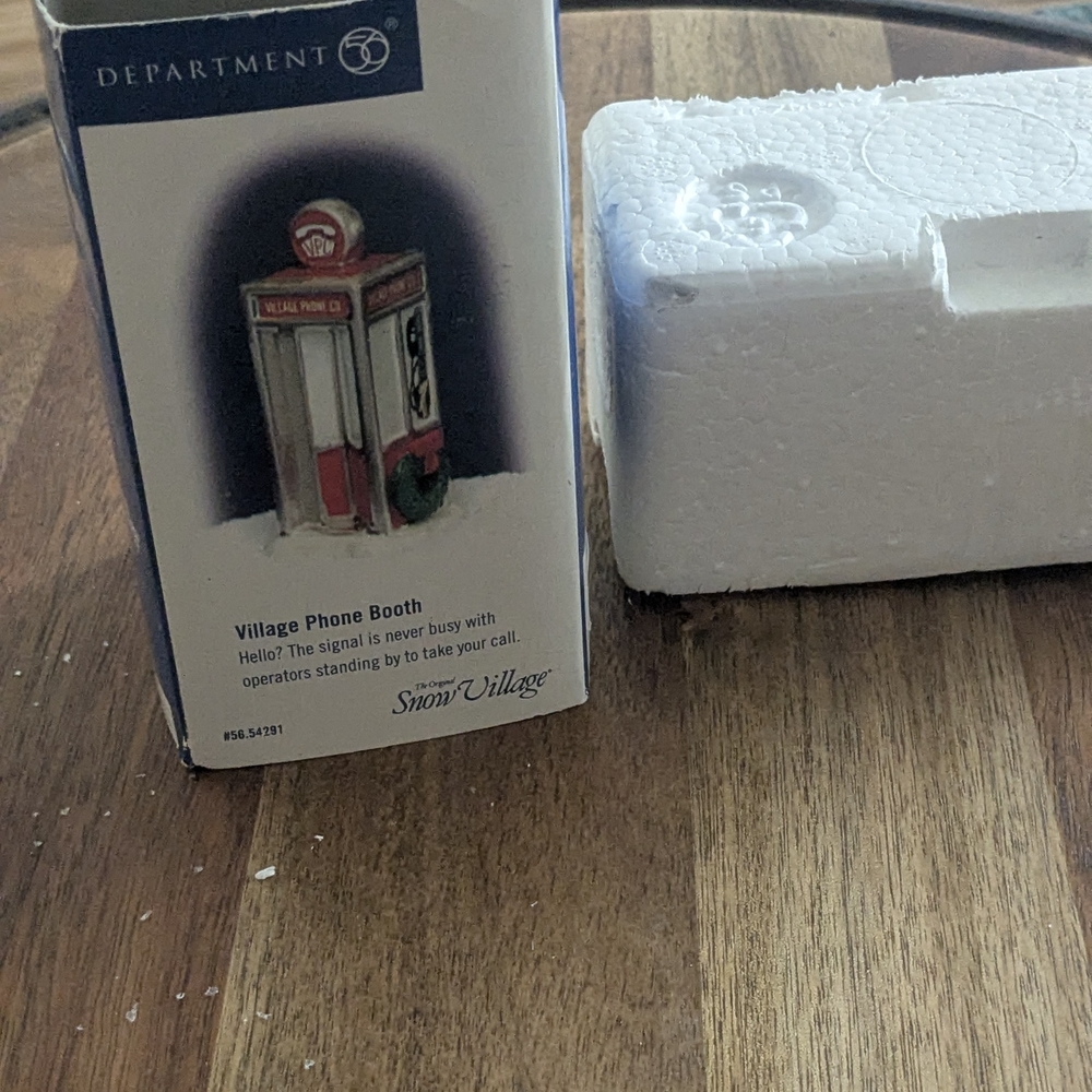 Department 56 Snow Village Phone Booth Figurine  Like New- Red